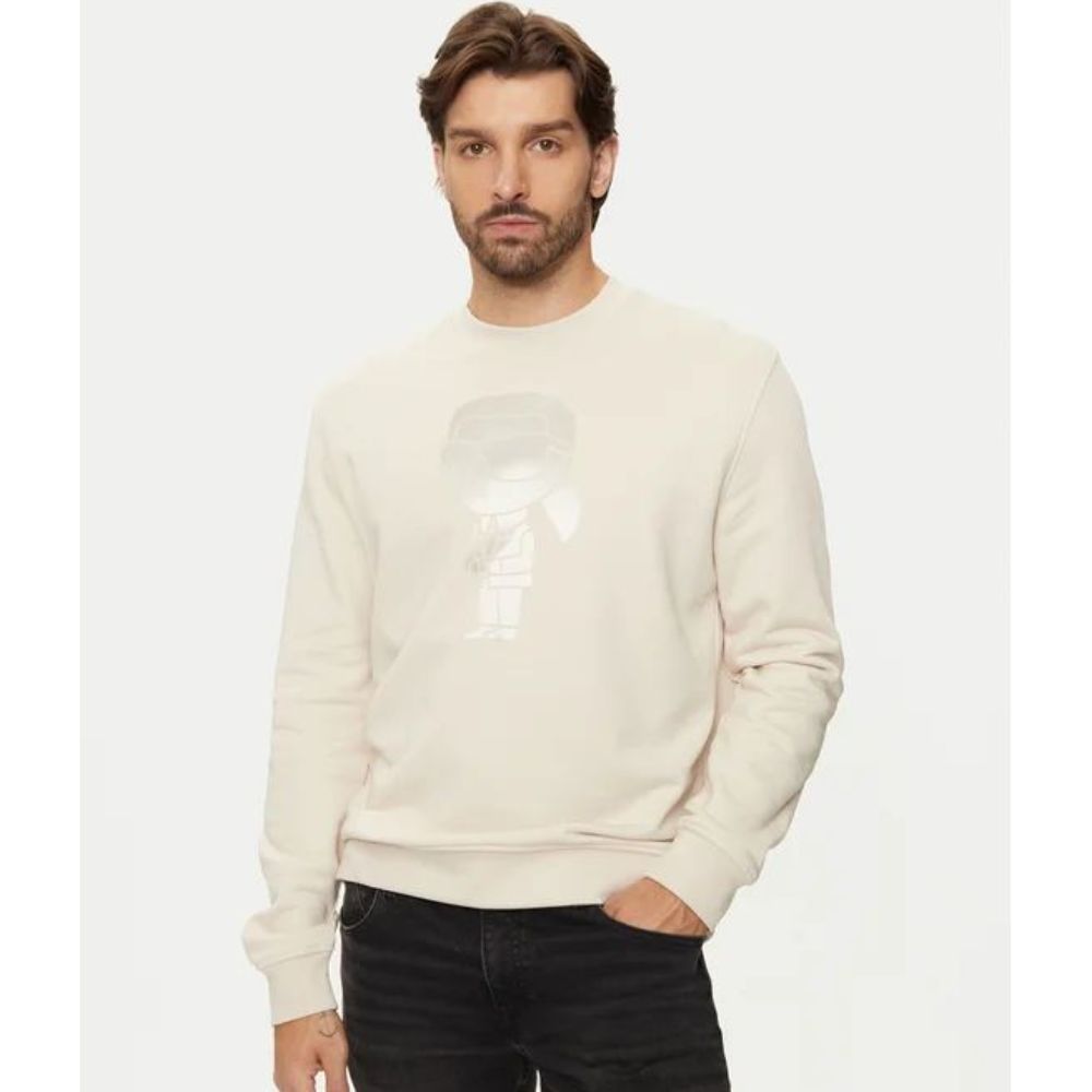 KARL LAGERFELD MAXI-LOGO IN GRADIENT BEIGE MEN SWEATSHIRT